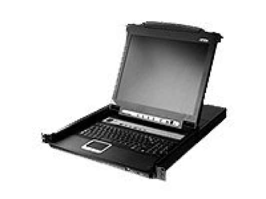 Aten 8-Port PS / 2-USB VGA 17" LCD KVM Switch with Daisy-Chain Port and USB Peripheral Support with Fingerprint reader | CL5708FM