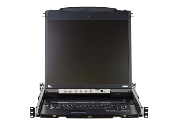 Aten 16-Port PS / 2-USB VGA Dual Rail 19" LCD KVM Switch with Daisy-Chain Port and USB Peripheral Support | CL5816N