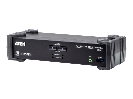 Aten 2-Port USB 3.0 4K HDMI KVMP Switch with Audio Mixer Mode | CS1822