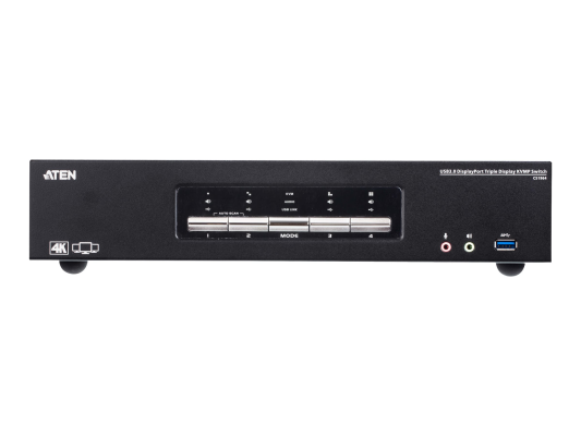 Aten 4-Port USB3.0 4K DisplayPort Triple Display KVMP Switch | CS1964