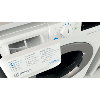 INDESIT | Washing machine with Dryer | BDE 76435 WSV EE | Energy efficiency class B / D | Front loading | Washing capacity 7 kg | 1351 RPM | Depth 54 cm | Width 60 cm | LCD | Drying system | Drying capacity 6 kg | Steam function |