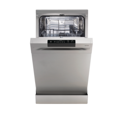 Dishwasher | GS520E15S | Free standing | Width 45 cm | Number of place settings 9 | Number of programs 5 | Energy efficiency class E | Display | AquaStop function | Grey