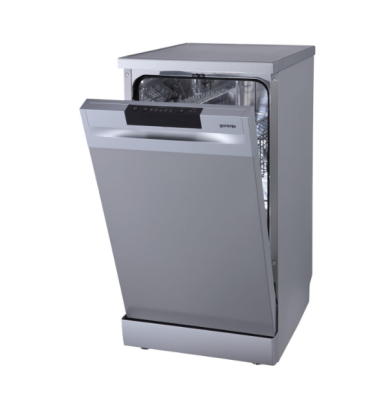 Dishwasher | GS520E15S | Free standing | Width 45 cm | Number of place settings 9 | Number of programs 5 | Energy efficiency class E | Display | AquaStop function | Grey