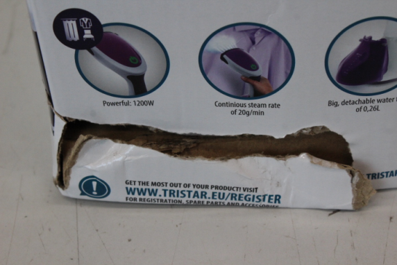 SALE OUT. Tristar ST-8916 Handheld Garment Steamer, 1200W, water tank capacity 0,26L, Continuous steam 20 g / min., white / purple | Tristar | Garment Steamer | ST-8916 | Handheld | 1200 W | 0.26 L | 20 g / min | Purple | DAMAGED PACKAGI