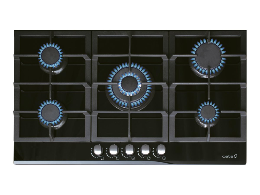 CATA | Hob | LCI 9041 BK | Gas on glass | Number of burners / cooking zones 5 | Rotary knobs | Black