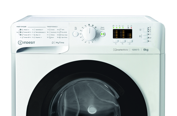 INDESIT | Washing machine | MTWSA 61294 WK EE | Energy efficiency class C | Front loading | Washing capacity 6 kg | 1151 RPM | Depth 42.5 cm | Width 59.5 cm | Display | Big Digit | White