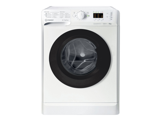 INDESIT | Washing machine | MTWSA 61294 WK EE | Energy efficiency class C | Front loading | Washing capacity 6 kg | 1151 RPM | Depth 42.5 cm | Width 59.5 cm | Display | Big Digit | White