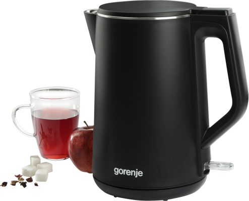 Gorenje | Kettle | K15DWBK | Electric | 2200 W | 1.5 L | Stainless steel | 360° rotational base | Black