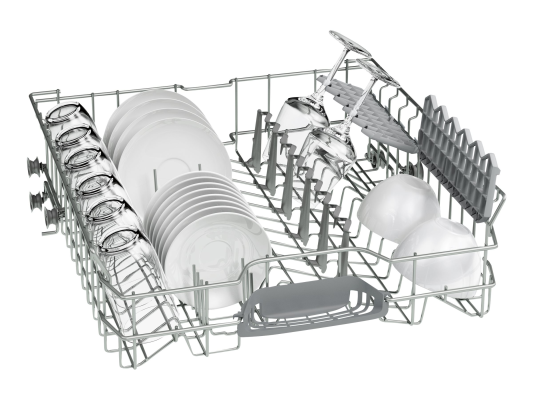 Dishwasher | SMS25AI05E | Free standing | Width 60 cm | Number of place settings 12 | Number of programs 5 | Energy efficiency class E | Display | AquaStop function | Silver inox