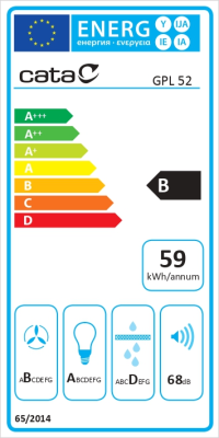 CATA | Hood | GPL 52 X | Canopy | Energy efficiency class B | Width 52 cm | 645 m³ / h | Touch | LED | Stainless Steel