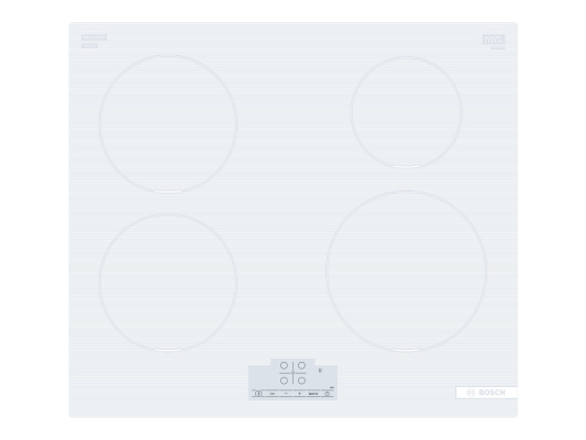 Bosch | Hob | PUE612BB1J | Induction | Number of burners / cooking zones 4 | Touch | Timer | White