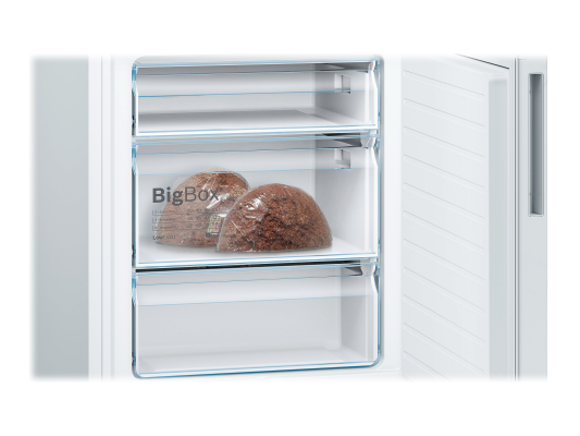 Bosch | Refrigerator | KGE49AWCA | Energy efficiency class C | Free standing | Combi | Height 201 cm | Fridge net capacity 302 L | Freezer net capacity 117 L | 38 dB | White