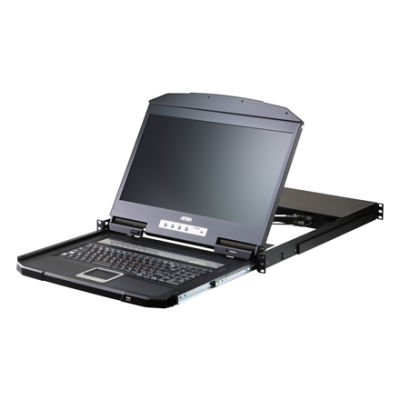 Aten 16-Port Short Depth PS / 2-USB VGA Single Rail WideScreen LCD KVM Switch 18,5" 1366x768 | CL3116NX