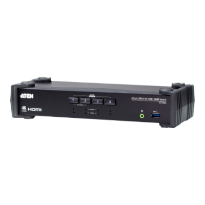 Aten 4-Port USB 3.0 4K HDMI KVMP Switch with Audio Mixer Mode | CS1824