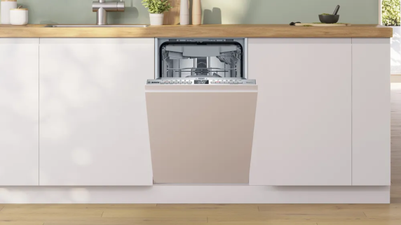 Dishwasher | SPV4HMX10E | Built-in | Width 45 cm | Number of place settings 10 | Number of programs 6 | Energy efficiency class E | Display | AquaStop function | White