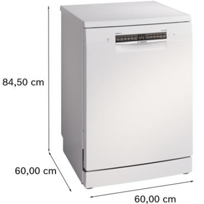 Dishwasher | SMS4EMW06E | Free standing | Width 60 cm | Number of place settings 14 | Number of programs 6 | Energy efficiency class B | Display | AquaStop function | White
