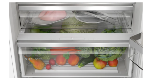 Bosch Refrigerator | KBN96VSE0 | Energy efficiency class E | Built-in | Combi | Height 193.5 cm | No Frost system | Fridge net capacity 285 L | Freezer net capacity 98 L | 34 dB | White