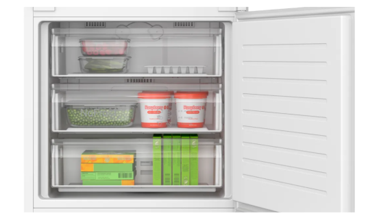 Bosch Refrigerator | KBN96VSE0 | Energy efficiency class E | Built-in | Combi | Height 193.5 cm | No Frost system | Fridge net capacity 285 L | Freezer net capacity 98 L | 34 dB | White