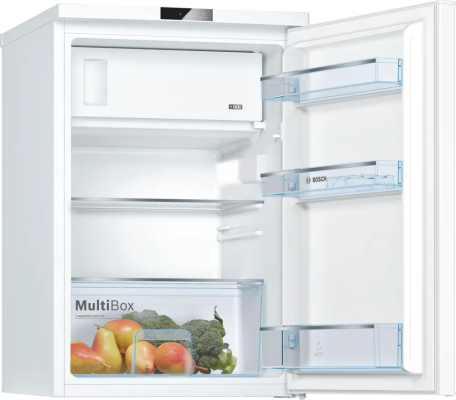 Bosch Refrigerator | KTL15NWEB | Energy efficiency class E | Free standing | Larder | Height 85 cm | Fridge net capacity 106 L | Freezer net capacity 14 L | Display | 39 dB | White