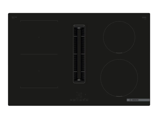 Bosch | PVS811B16E | Induction hob with integrated ventilation system | 80 cm | Number of burners / cooking zones 4 | B | Black | Touch