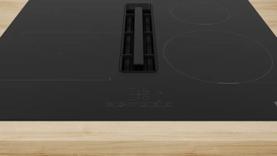Bosch | PVS611B16E | Induction hob with integrated ventilation system | 60 cm | Number of burners / cooking zones 4 | B | Black | Touch