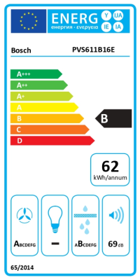 Bosch | PVS611B16E | Induction hob with integrated ventilation system | 60 cm | Number of burners / cooking zones 4 | B | Black | Touch