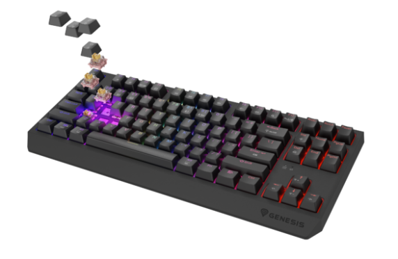 Genesis THOR 230 | Mechanical Gaming Keyboard | Wireless | US | Black | 2.4 GHz, Bluetooth, USB | Outemu Panda