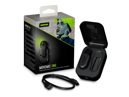 Shure | MoveMic Two Channel Wireless Lavalier Microphones | Bluetooth | Wireless | Black