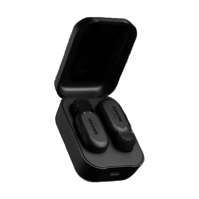 Shure | MoveMic Two Channel Wireless Lavalier Microphones | Bluetooth | Wireless | Black