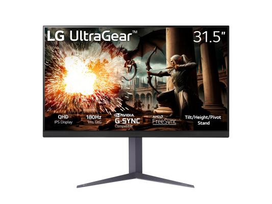 LG | 32GS75Q-B | 32 " | IPS | 16:9 | 180 Hz | 1 ms | 2560 x 1440 pixels | 400 cd / m² | HDMI ports quantity 2