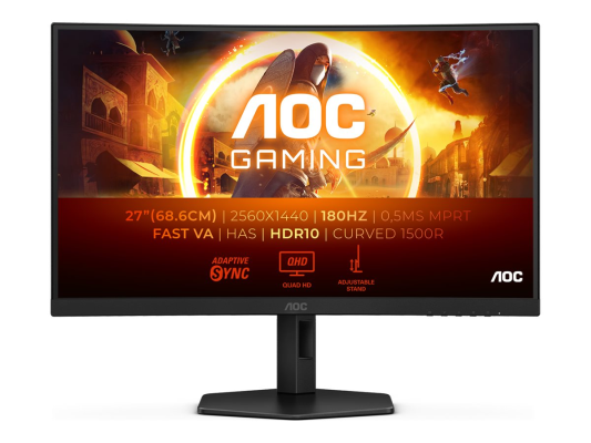 AOC | CQ27G4X | 27 " | VA | QHD | 16:9 | 180 Hz | 1 ms | 2560 x 1440 pixels | 300 cd / m² | HDMI ports quantity 2 | Warranty 36 month(s)