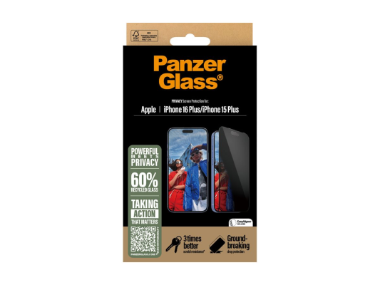 PanzerGlass Screen protector | Apple | iPhone 16 Plus / iPhone 15 Plus | Tempered glass | Black | Ultra-Wide Fit