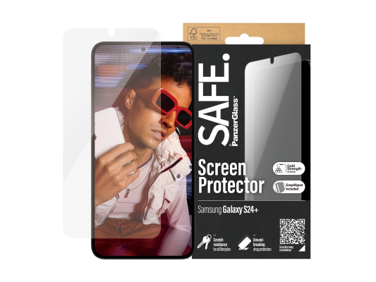 SAFE by PanzerGlass Screen Protector Samsung Galaxy S24 Plus | Ultra-Wide Fit w EasyAligner | PanzerGlass