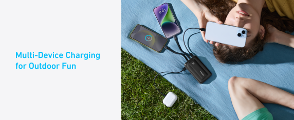 Anker | Power Bank | A1680G11 | 10000 mAh | USB-C 30W, Lightning 27W | Built-In USB-C and Lightning Cables | Black