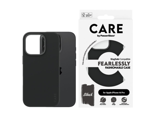 CARE Fashionable Case | Back cover | Apple | iPhone 16 Pro | Recycled plastic | Black | MagSafe