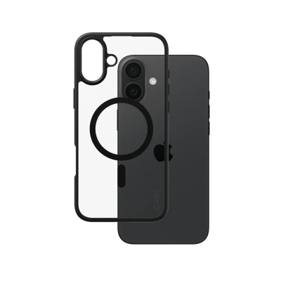 CARE by PanzerGlass Case Flagship Urban Combat | Back protection | Apple | iPhone 16 Plus | Recycled plastic | Transparent / Black | MagSafe