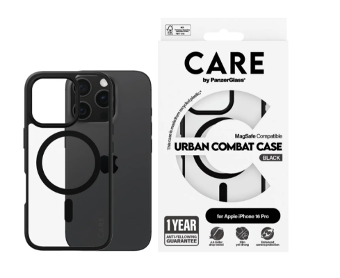 CARE Flagship Case | Back cover | Apple | iPhone 16 PRO | Recycled plastic | Black | MagSafe