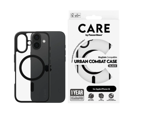 CARE Flagship Case | Back cover | Apple | iPhone 16 | Recycled plastic | Black | MagSafe