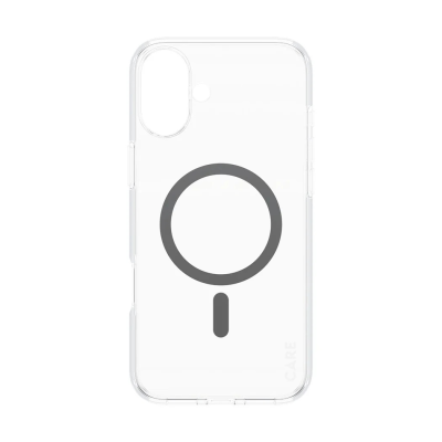 CARE by PanzerGlass Case Flagship | Back protection | Apple | iPhone 16 Plus | Recycled plastic | Transparent / Black | MagSafe