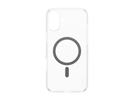 CARE by PanzerGlass Case Flagship | Back protection | Apple | iPhone 16 Plus | Recycled plastic | Transparent / Black | MagSafe