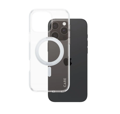 CARE Feature Case | Back cover | Apple | iPhone 16 Pro Max | Recycled plastic | Silver | Kickstand & MagSafe