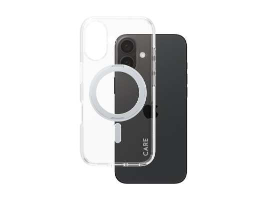 CARE Feature Case | Back cover | Apple | iPhone 16 | Recycled plastic | Silver | Kickstand & MagSafe