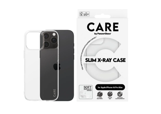 CARE Fashionable Case | Back cover | Apple | iPhone 16 Pro Max | Recycled plastic | Transparent | X-Ray Soft Basic