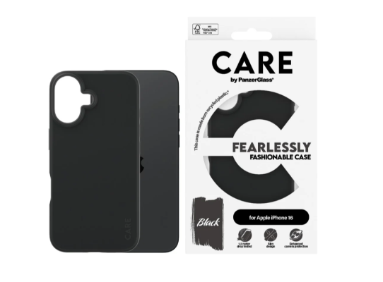 CARE Fashionable Case | Back cover | Apple | iPhone 16 | Recycled plastic | Black