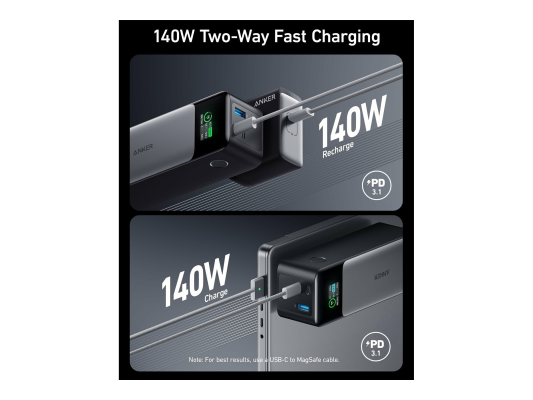 Anker 737 Power Bank Gen 2 B2C - UN Black Iteration 1 | A1289011 | 24000 mAh | Black