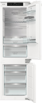 Gorenje Refrigerator | NRKI517E82WF | Energy efficiency class E | Built-in | Combi | Height 177.2 cm | No Frost system | Fridge net capacity 176 L | Freezer net capacity 76 L | Display | 35 dB | White
