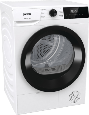Gorenje Dryer Machine | DHNE82 | Energy efficiency class Class D | Front loading | 8 kg | LED | Depth 55 cm | White