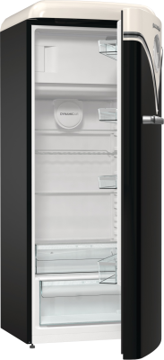 Gorenje Retro Refrigerator | OBRB615DBK | Energy efficiency class D | Free standing | Larder | Height 152.5 cm | Fridge net capacity 225 L | Freezer net capacity 22 L | 38 dB | Black