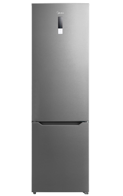 Midea Refrigerator | MDRB489FGE02O | Energy efficiency class E | Free standing | Combi | Height 201 cm | No Frost system | Fridge net capacity 247 L | Freezer net capacity 83 L | Display | 41 dB | Stainless steel
