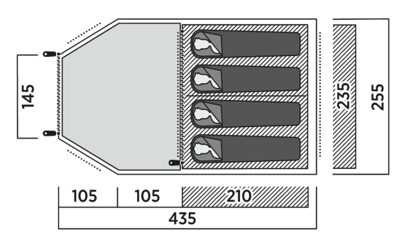 Easy Camp Family tent | Hidra 4 | 4 person(s) | Green